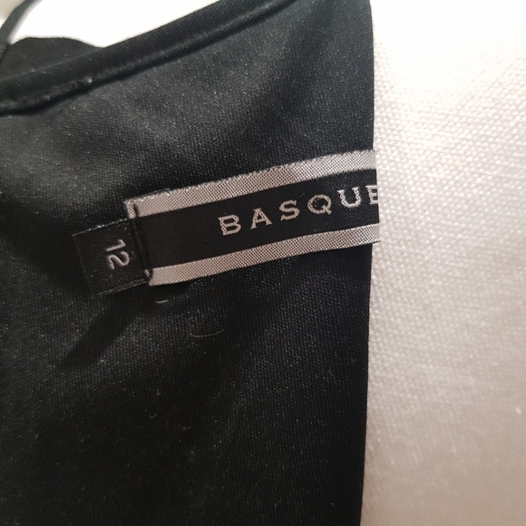 BASQUE Black and white stripe, fit and flare sleeveless dress with belt, size 12 - Picture 7 of 10